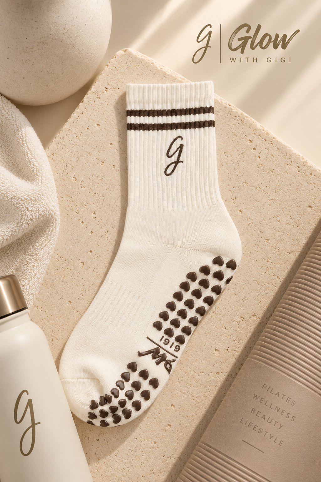 Glow with Gigi Signature Grip Socks